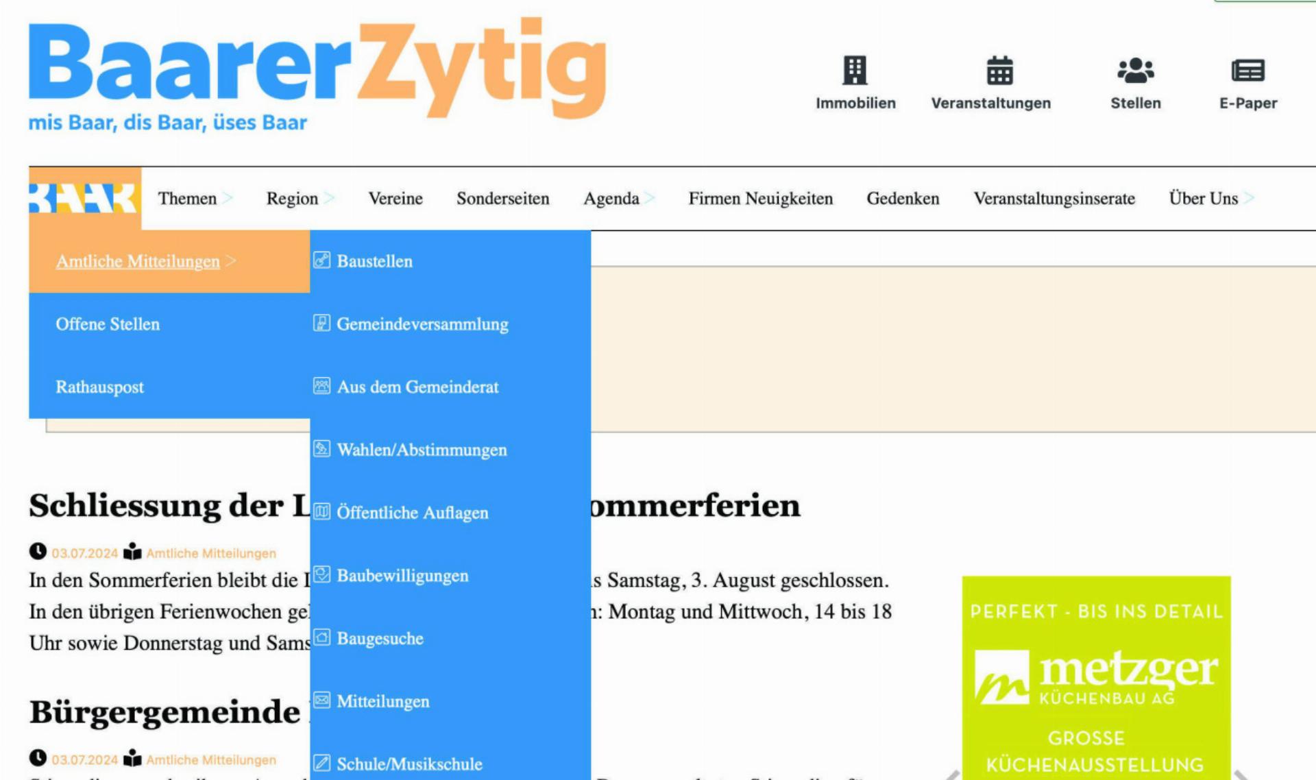 Die Baarer Zytig online lesen