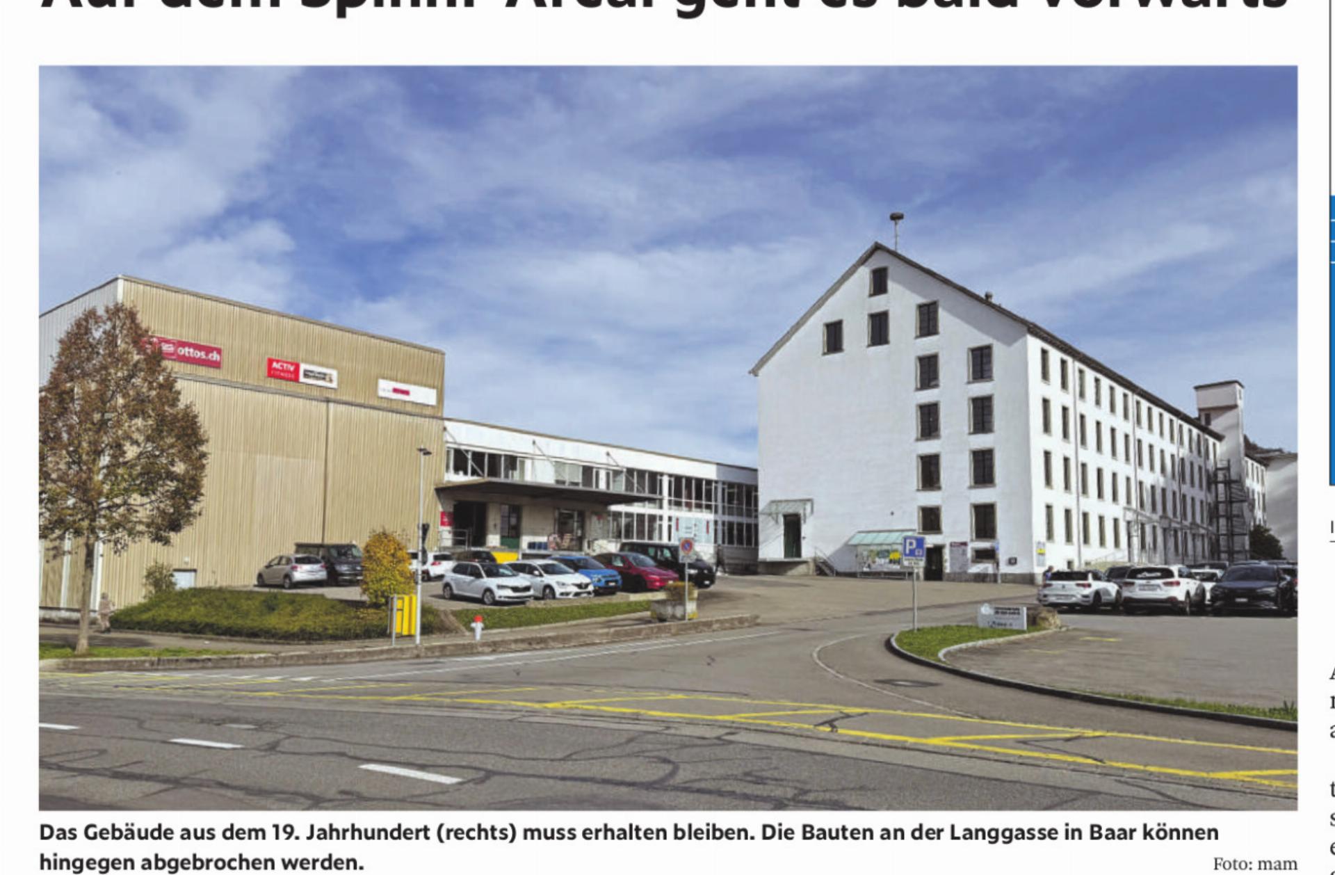 Auf dem Spinni-Areal geht es bald vorwärts - Das Bild wird blockiert. – Möglicherweise durch einen aktiven Adblocker.