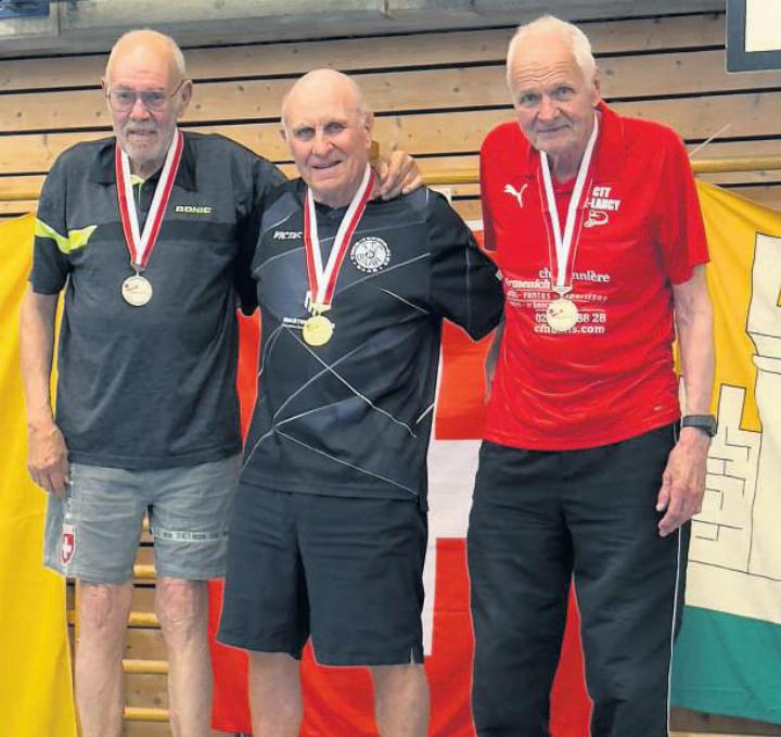 Roger Corbet (TTC Aarberg); Horst Schwiegers (TTC Baar); Jean Imhof (TTC-ZZ-Lancy). Foto: zVg