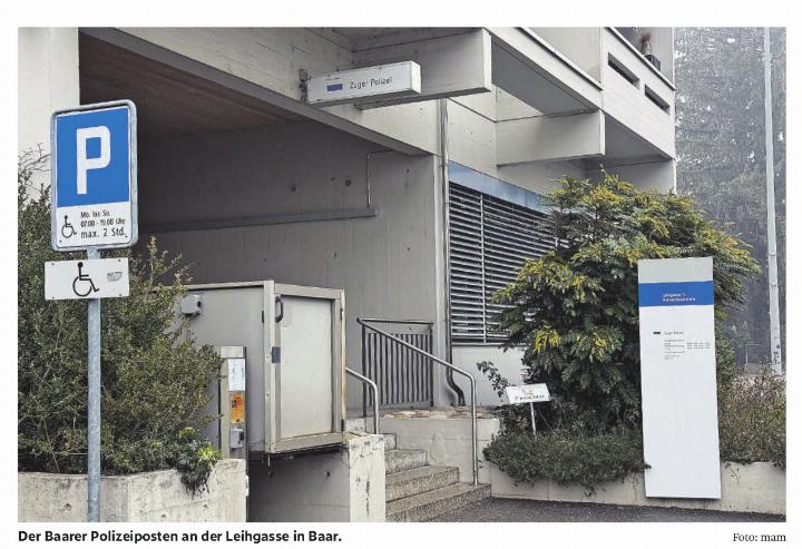 Der Baarer Polizeiposten an der Leihgasse in Baar. Foto: mam