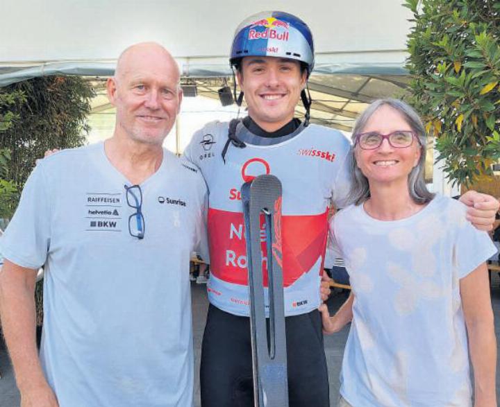 Aerials ist Familiensache: Noé Roth kann auf seine Eltern zählen: Vater Michael, Cheftrainer der Schweizer Nationalmannschaft, und seine Mutter Colette Roth-Brand sind beide ehemalige Skiakrobaten. Fotos: ew