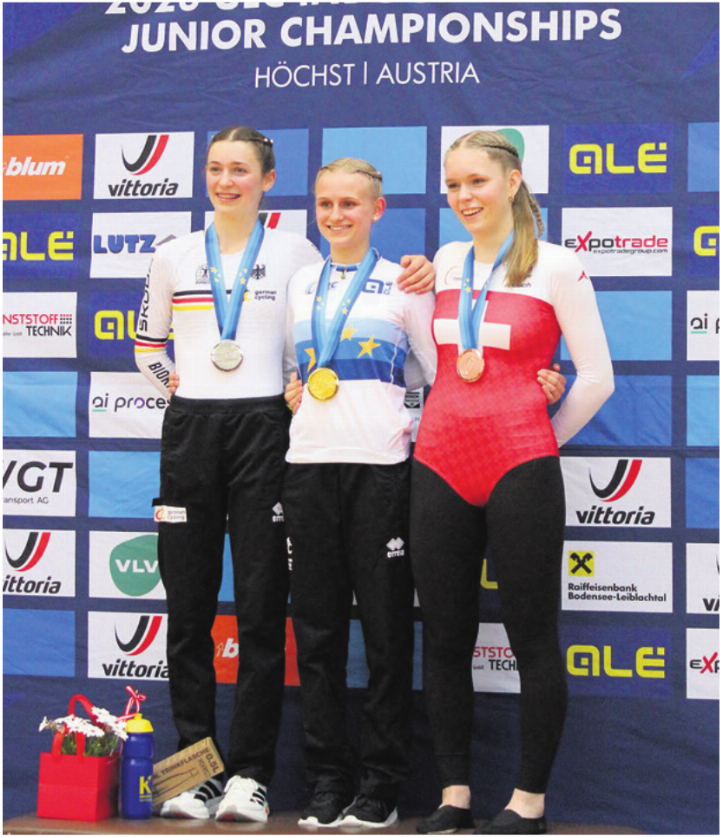 Siegerehrung, von links nach rechts: Louisa-Sophie Salner (Deutschland), Lisa Lechner (Deutschland), Lara Odermatt (Schweiz).
