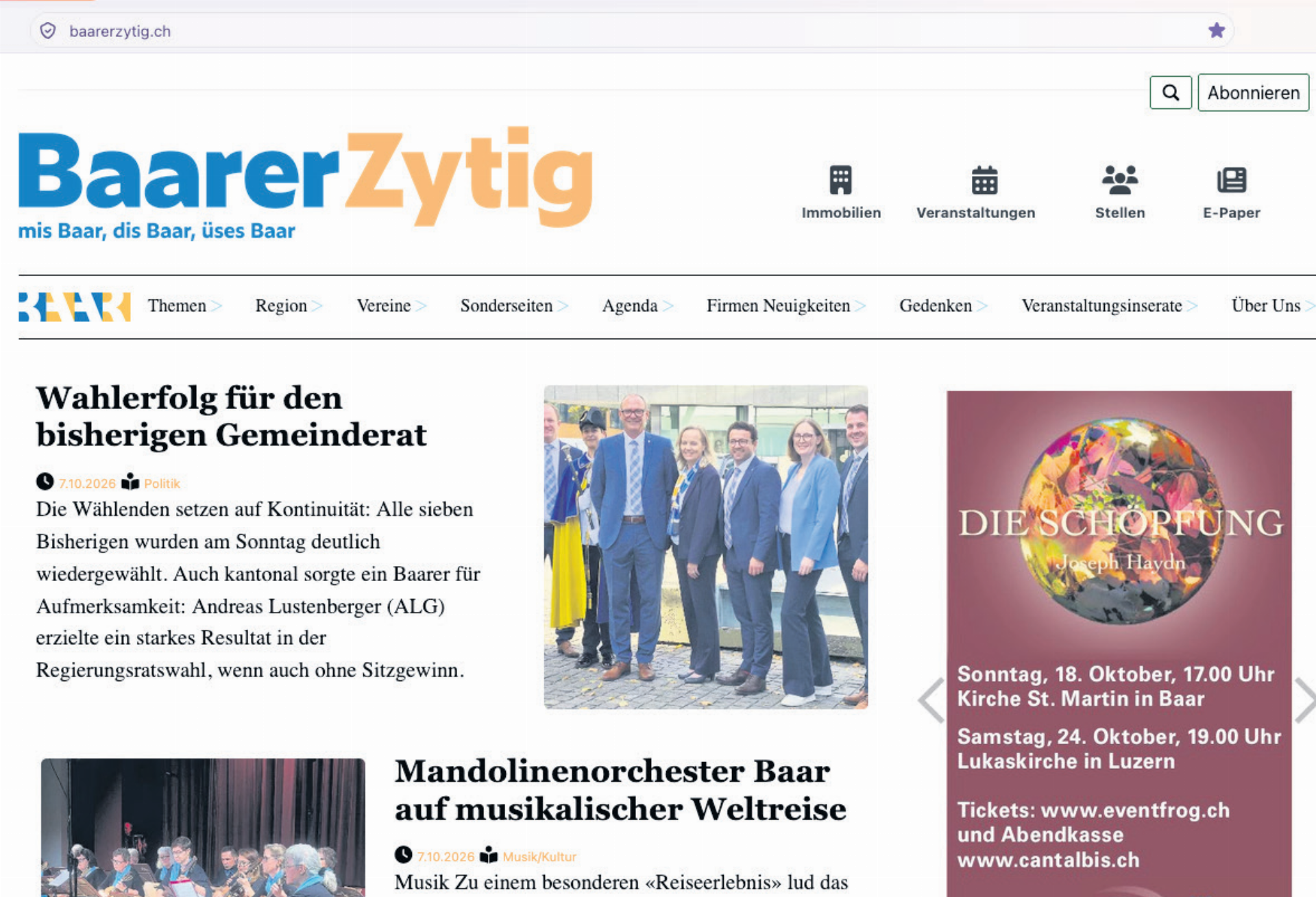 Ihre Meinung zählt – Umfrage zur Baarer Zytig - Das Bild wird blockiert. – Möglicherweise durch einen aktiven Adblocker.